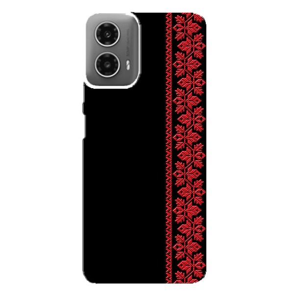 Силиконовый Чехол на Motorola MOTO G34 с картинкой Вышиванки – Вышиванка на черном