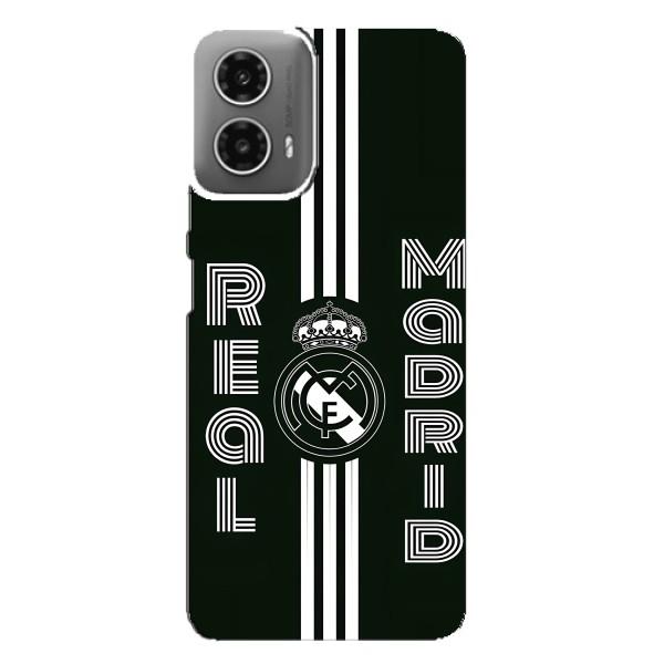 ФК Реал Мадрид чохли для Motorola MOTO G34 (AlphaPrint) – чорно білий Реал