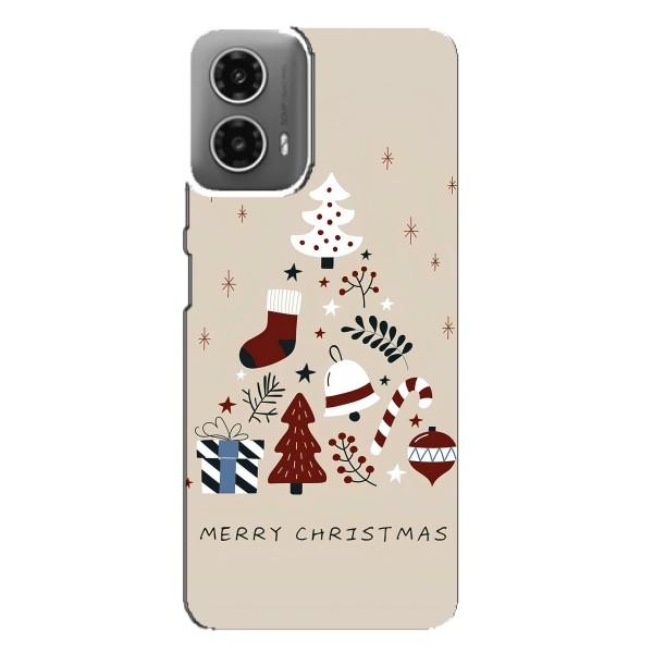 Рождественские Чехлы для Motorola MOTO G34 (VPrint) – Merry Christmas
