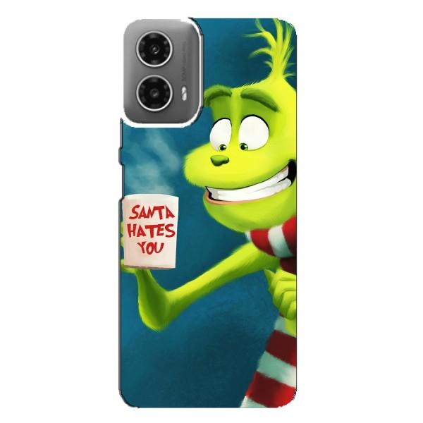 Рождественские Чехлы для Motorola MOTO G34 (VPrint) – Зеленый Гринч