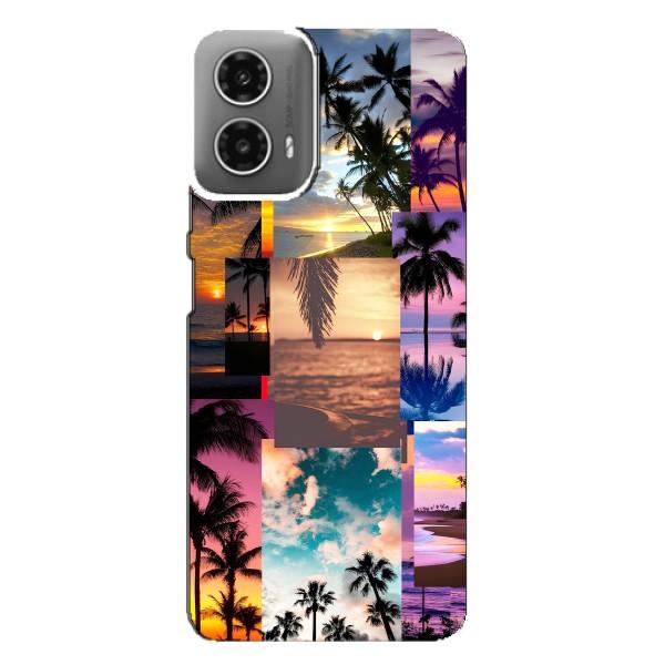 Силиконовый чехол с КАРТИНКАМИ лето для Motorola MOTO G34 (AlphaPrint) – Летний отпуск