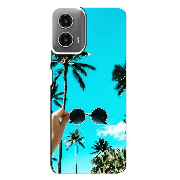 Силиконовый чехол с КАРТИНКАМИ лето для Motorola MOTO G34 (AlphaPrint) – Взгляд лето
