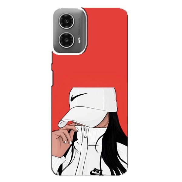 Силиконовый Чехол на Motorola MOTO G34 с картинкой Стильных Девушек – Девушка Nike