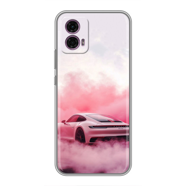 Чехол с авто Порше для Motorola Moto G35 – Розовый Порше