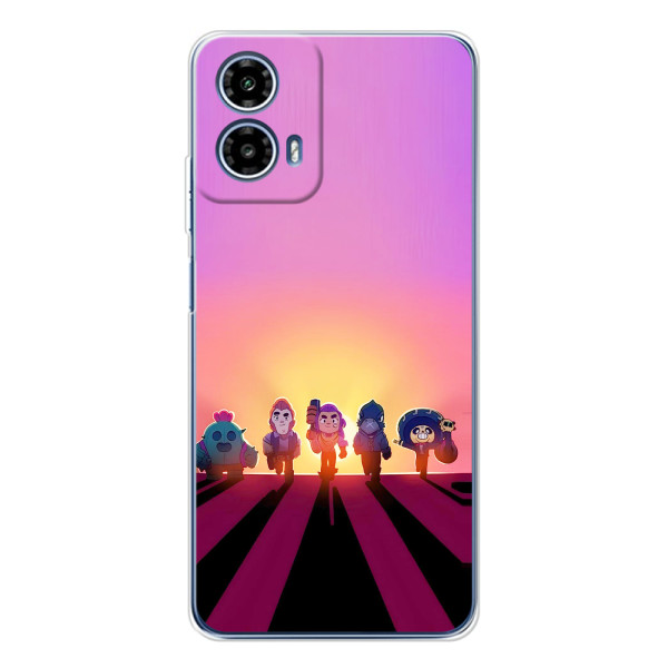 Силиконовый Чехол на Motorola Moto G35 с картинкой Brawl Stars – Персонажи в закате
