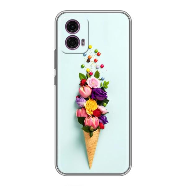 Чехлы с тематикой "ЦВЕТЫ" на Motorola Moto G35 – Цветок-мороженное