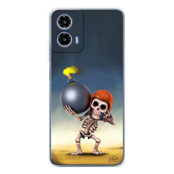 Чохол з героями Клеш Рояль для Motorola Moto G35 – Скелет із бомбою