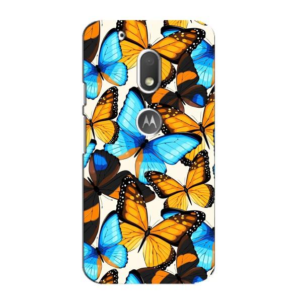 Чехол с принтом для Мото G4 Плей - (Прикольные) (AlphaPrint) – Яркие бабочки