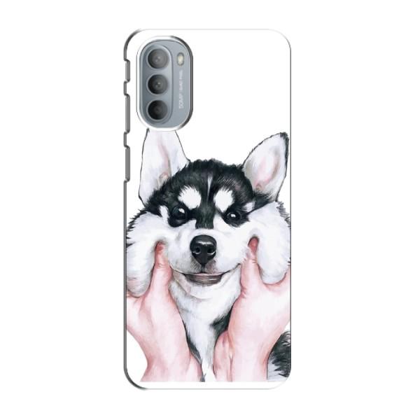 Чехол с Хаски для Motorola MOTO G41 - (AlphaPrint) – Хаски улыбака