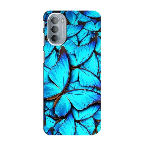 Чохол з принтом для Моторола МОТО Г41 - (Прикольні) (AlphaPrint) – Сині метелики