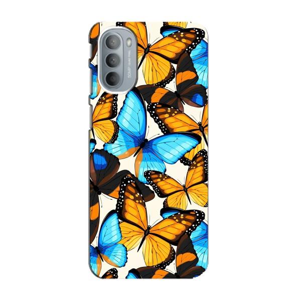 Чохол з принтом для Моторола МОТО Г41 - (Прикольні) (AlphaPrint) – Яскраві метелики