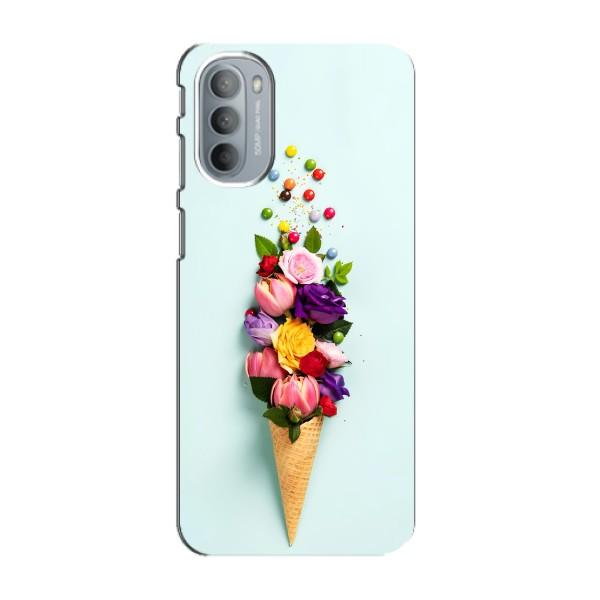 Чехлы с тематикой "ЦВЕТЫ" на Motorola MOTO G41 – Цветок-мороженное