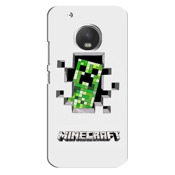 Чехол Майнкрафт на Motorola MOTO G5 Plus (AlphaPrint) Minecraft – крипер Майнкрафт