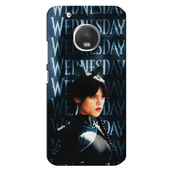 Чехлы Венсдей на Motorola MOTO G5 Plus Уэнсдей (AlphaPrint) – Уэнздей кошка