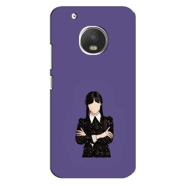 Чехлы Венсдей на Motorola MOTO G5 Plus Уэнсдей (AlphaPrint) – Уэнздей в черном