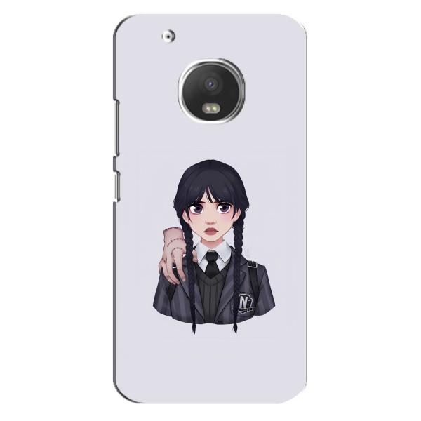 Чехлы Венсдей на Motorola MOTO G5 Уэнсдей (AlphaPrint) – Уэнздей и Вещь