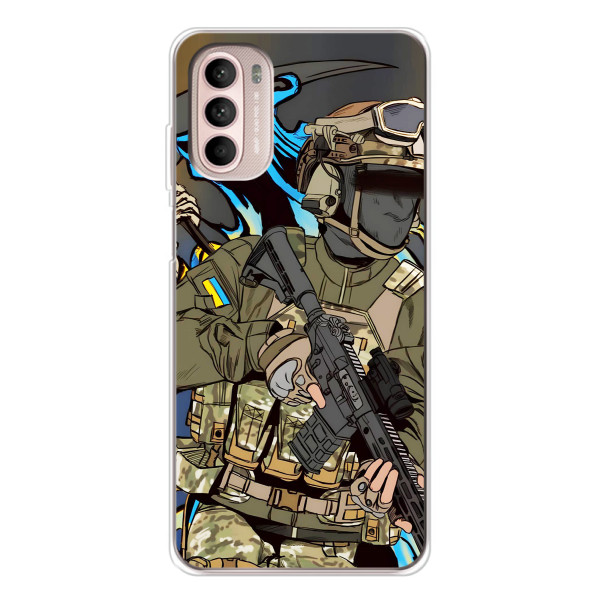 Чехлы с картинкой ЗСУ для Motorola MOTO G52 (AlphaPrint) – Воин ВСУ