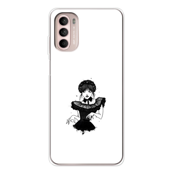 Чехлы Венсдей на Motorola MOTO G52 Уэнсдей (AlphaPrint) – танец Уэнздей