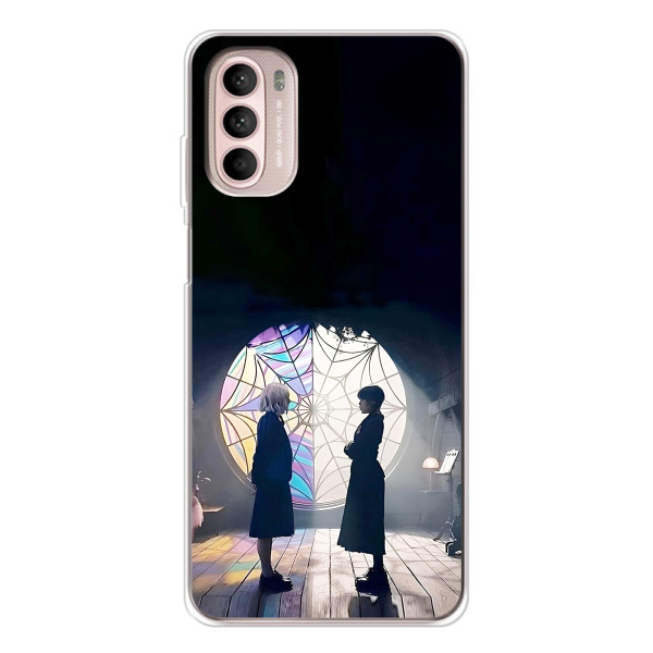Чехлы Венсдей на Motorola MOTO G52 Уэнсдей (AlphaPrint) – Уэнздей и Инид