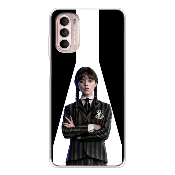 Чехлы Венсдей на Motorola MOTO G52 Уэнсдей (AlphaPrint) – W-Wednesday