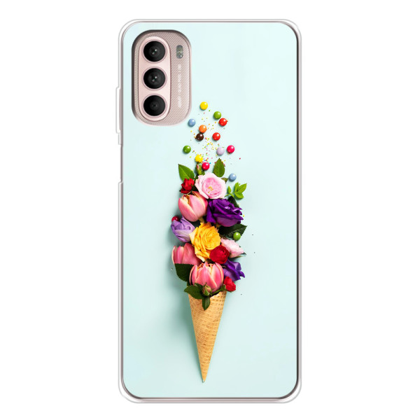 Чехлы с тематикой "ЦВЕТЫ" на Motorola MOTO G52 – Цветок-мороженное