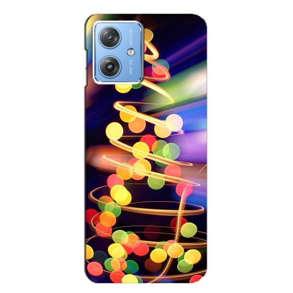 Новорічні Чохли для Моторола МОТО Дж54 / Дж54 Павер (VPrint) – Ялинка в огоньках