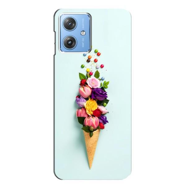 Чехлы с тематикой "ЦВЕТЫ" на Motorola MOTO G54 / G54 Power – Цветок-мороженное