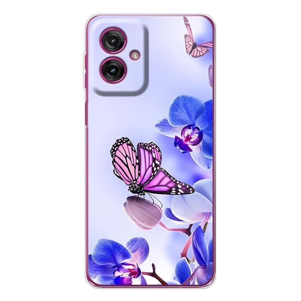 Чехлы с Цветами для Motorola Moto G55 (VPrint) – Бабочка на цветочке