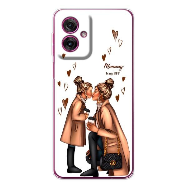 Чехол с печатью для Motorola Moto G55 - (Мама с ребенком) (AlphaPrint) – Дочка и мама