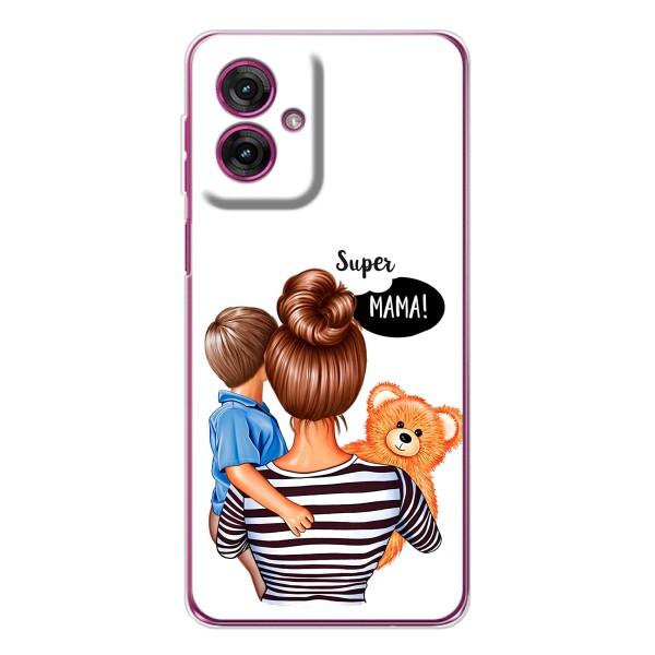 Чехол с печатью для Motorola Moto G55 - (Мама с ребенком) (AlphaPrint) – Мама с сыном