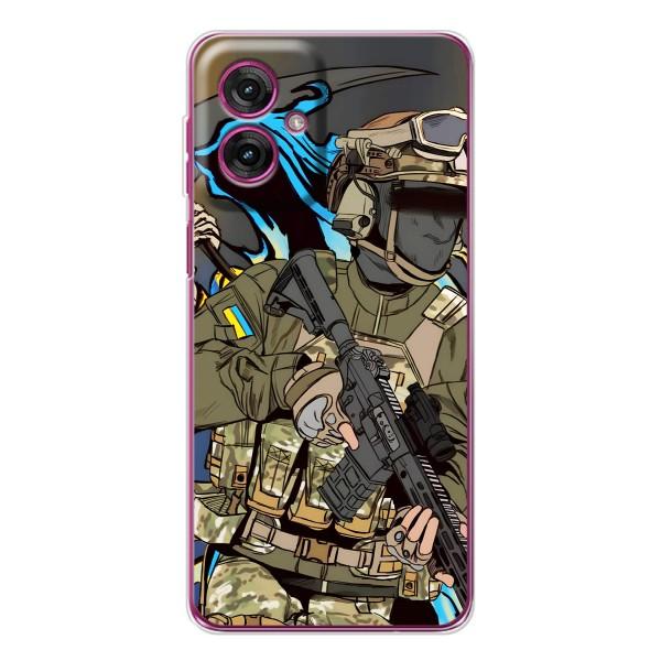 Чехлы с картинкой ЗСУ для Motorola Moto G55 (AlphaPrint) – Воин ВСУ