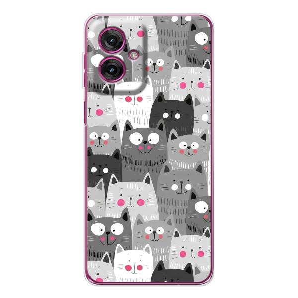 Чехлы с Котиками для Motorola Moto G55 (VPrint) – Рисованные котики