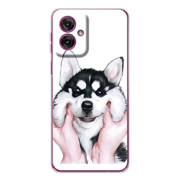 Чехлы с собаками для Motorola Moto G55 (VPrint) – Довольный Хаски
