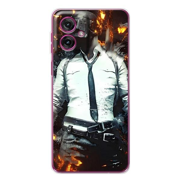 Силиконовый чехол с картинкой "Герой Pubg" на Motorola Moto G55 – Man Пубг