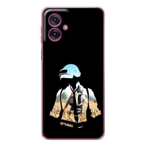 Силиконовый чехол с картинкой "Герой Pubg" на Motorola Moto G55 – Пубг мен