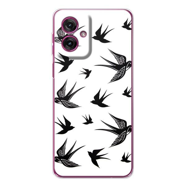 Чехол с птицами на Motorola Moto G55 (VPrint) – Ласточки