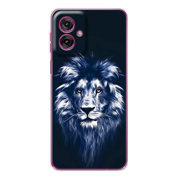 Чехол со Львом для Motorola Moto G55 (VPrint) – Синий Лев