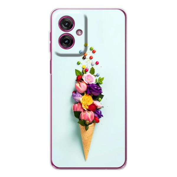Чехлы с тематикой "ЦВЕТЫ" на Motorola Moto G55 – Цветок-мороженное