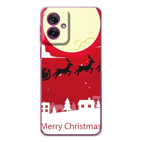 Різдвяні Чохли для Motorola Moto G55 (VPrint) – Санта з оленями