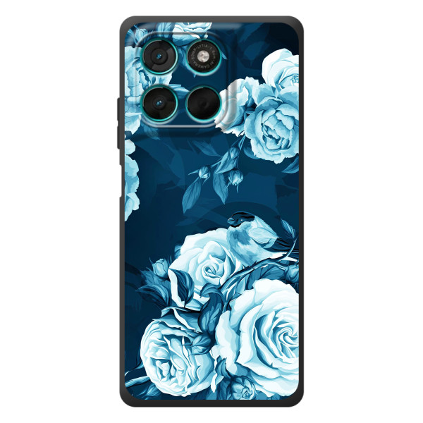 Чехлы (ART) Цветы на Motorola Moto G57 Power (VPrint) – Голубые Бутоны