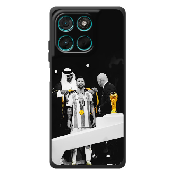 Чехлы для Motorola Moto G57 Power (Leo чемпион) (AlphaPrint) – Месси в накидке