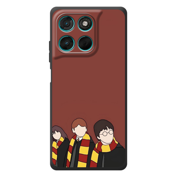 Чехлы с Гарри Поттером для Motorola Moto G57 Power (AlphaPrint) – Гарри с друзьями