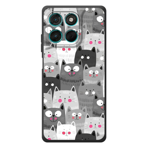 Чехлы с Котиками для Motorola Moto G57 Power (VPrint) – Рисованные котики