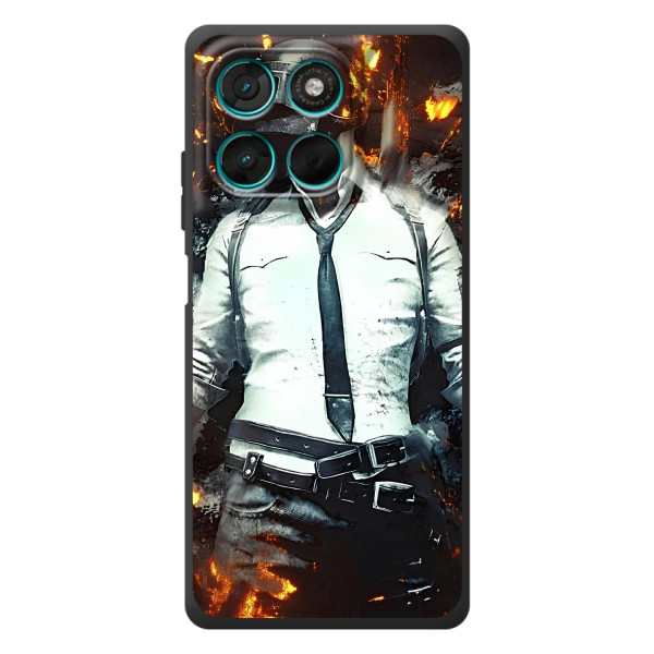 Силиконовый чехол с картинкой "Герой Pubg" на Motorola Moto G57 Power – Man Пубг