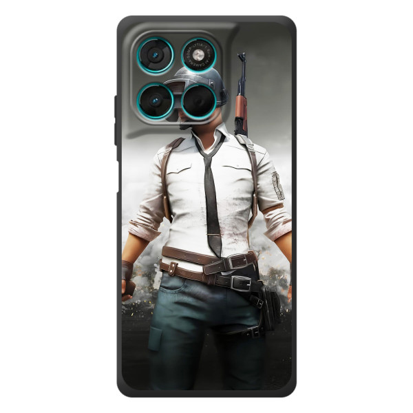 Силиконовый чехол с картинкой "Герой Pubg" на Motorola Moto G57 Power – Пабг