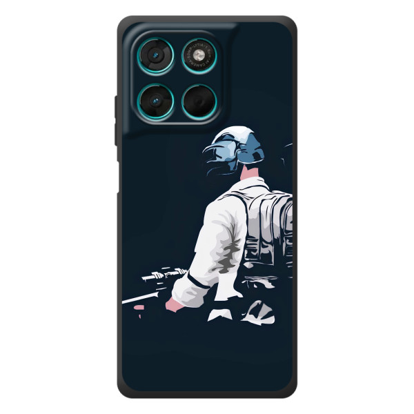 Силиконовый чехол с картинкой "Герой Pubg" на Motorola Moto G57 Power – В экиперовке