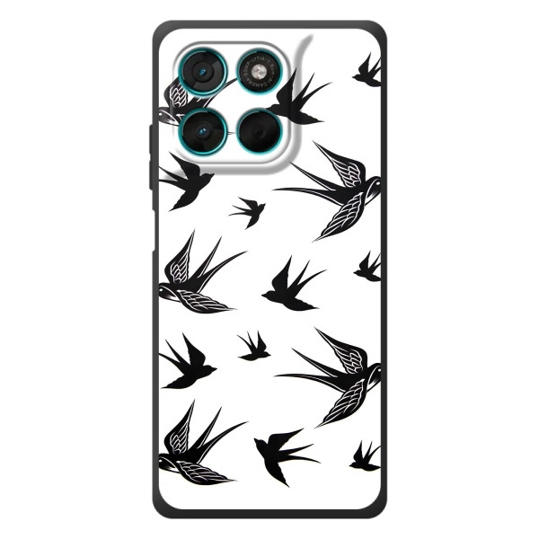 Чехол с птицами на Motorola Moto G57 Power (VPrint) – Ласточки