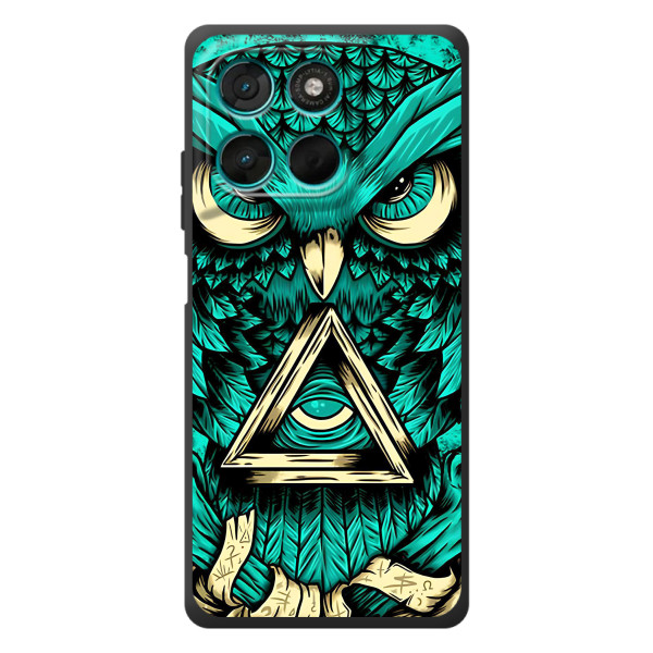 Чехол с птицами на Motorola Moto G57 Power (VPrint) – Сова с глазом