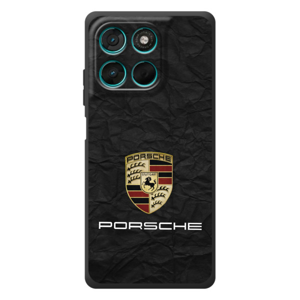Чехол с авто Порше для Motorola Moto G57 Power – Логотип Порше