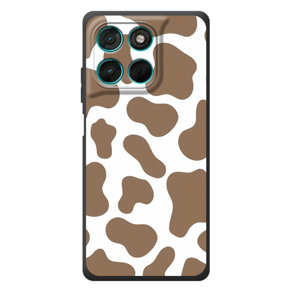 Чехол с принтом коровы на Мотельтора Мо́то Г57 Па́вер – Коричневый принт